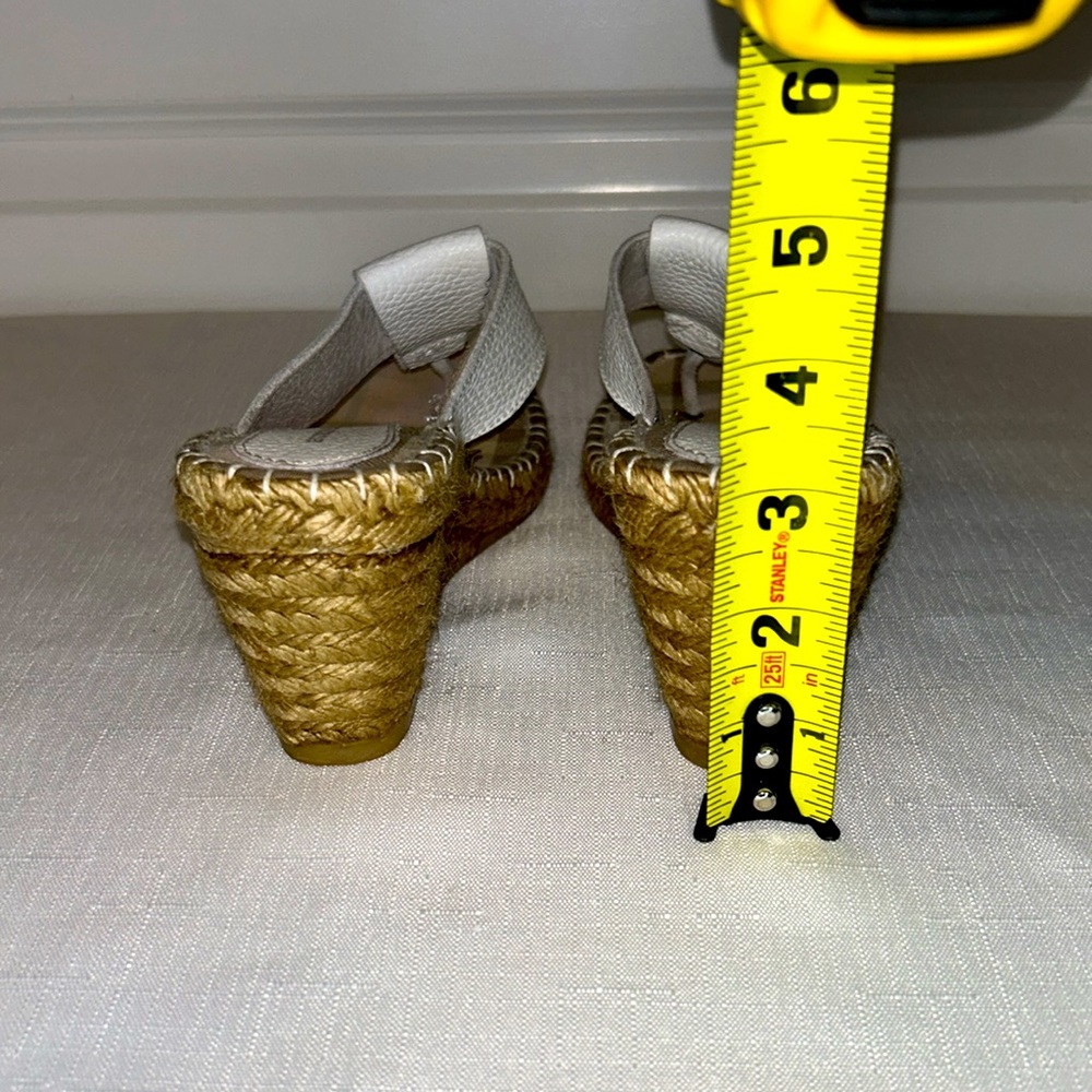 Burberry White Leather Espadrille Thong Wedge Sandals Size 7.5 Europe Size 38 - Picture 7 of 10